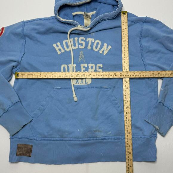 Vintage Reebok NFL Houston Oilers Hoodie Large Blue Pullover - Picture 8 of 8
